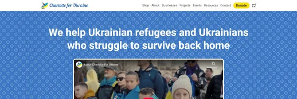 Screenshot of charlotteforukraine.org